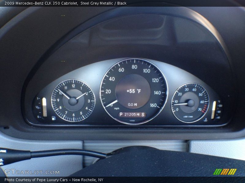 Steel Grey Metallic / Black 2009 Mercedes-Benz CLK 350 Cabriolet