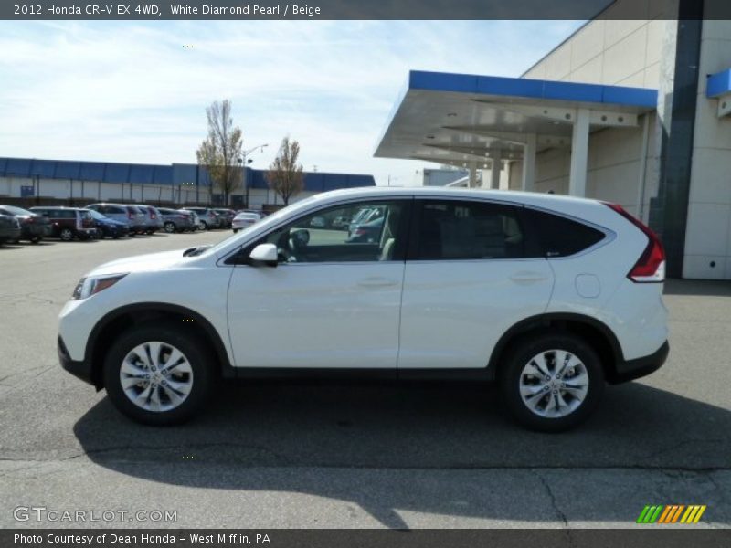 White Diamond Pearl / Beige 2012 Honda CR-V EX 4WD