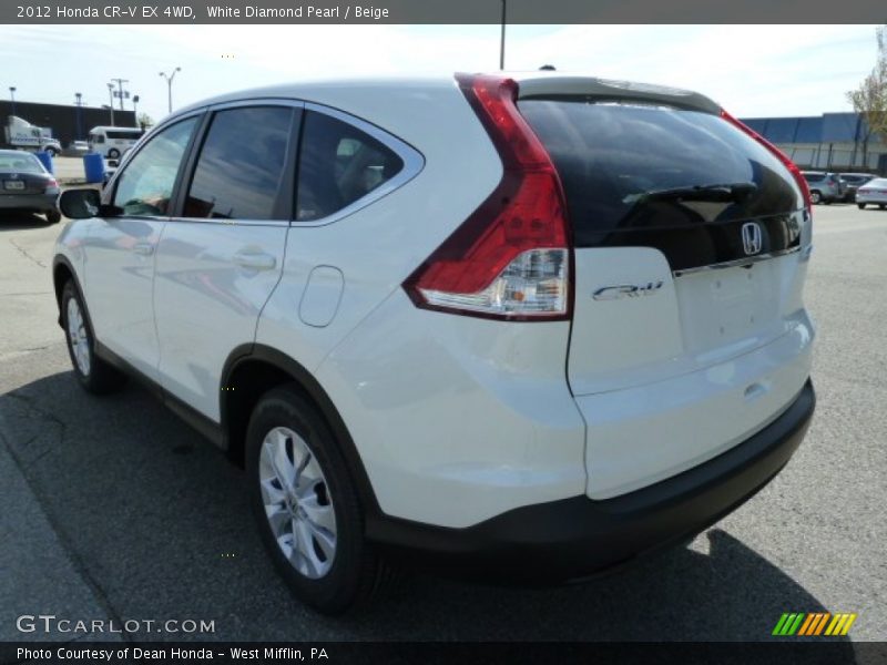 White Diamond Pearl / Beige 2012 Honda CR-V EX 4WD
