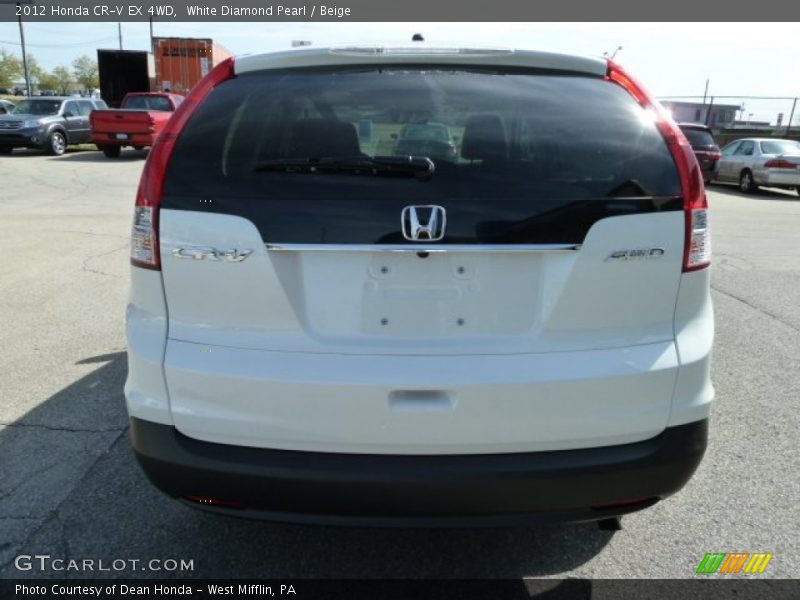 White Diamond Pearl / Beige 2012 Honda CR-V EX 4WD