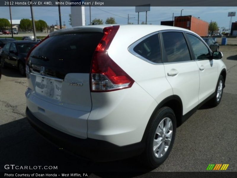 White Diamond Pearl / Beige 2012 Honda CR-V EX 4WD