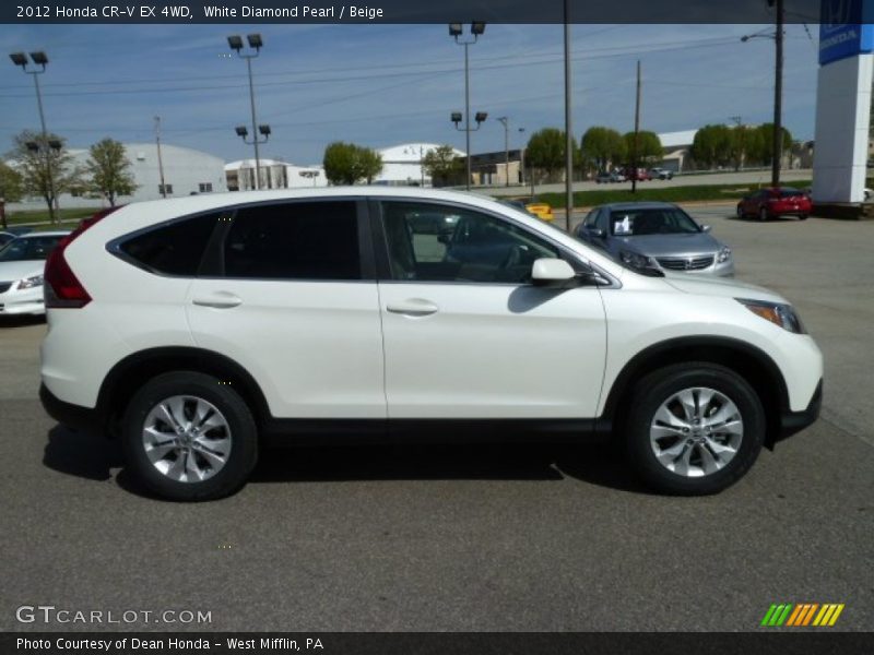 White Diamond Pearl / Beige 2012 Honda CR-V EX 4WD