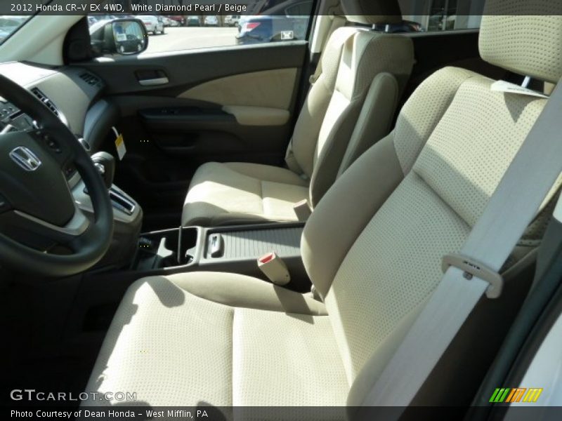 White Diamond Pearl / Beige 2012 Honda CR-V EX 4WD