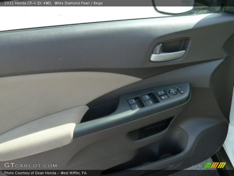 White Diamond Pearl / Beige 2012 Honda CR-V EX 4WD