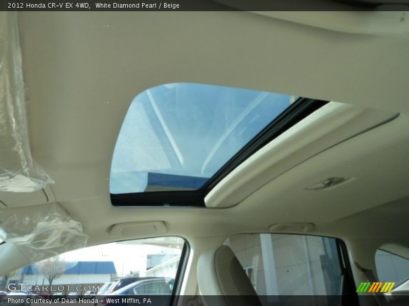 White Diamond Pearl / Beige 2012 Honda CR-V EX 4WD