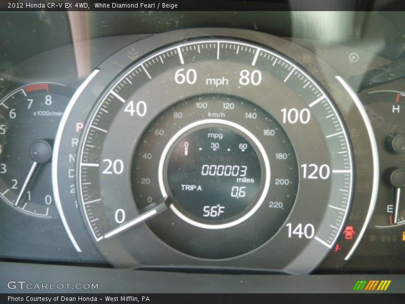 White Diamond Pearl / Beige 2012 Honda CR-V EX 4WD