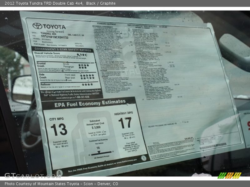 Black / Graphite 2012 Toyota Tundra TRD Double Cab 4x4