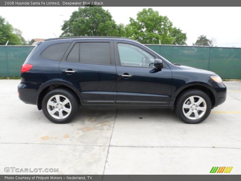 Deepwater Blue / Black 2008 Hyundai Santa Fe Limited