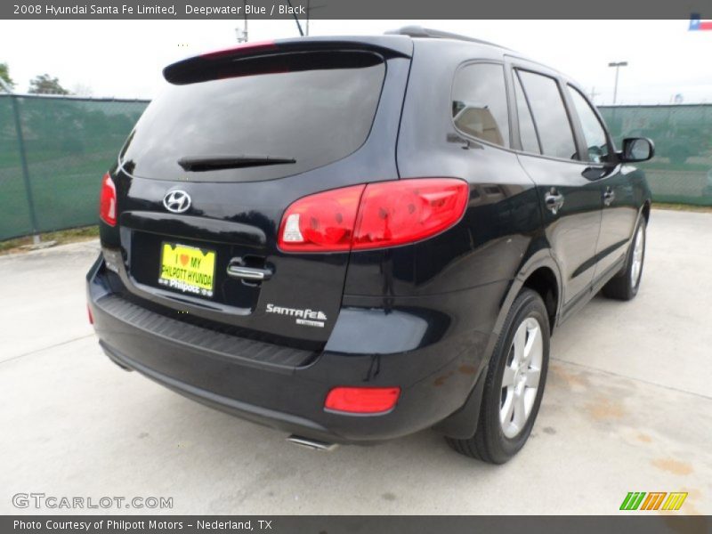 Deepwater Blue / Black 2008 Hyundai Santa Fe Limited