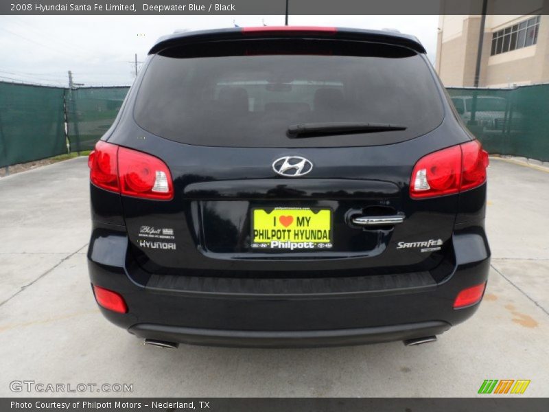 Deepwater Blue / Black 2008 Hyundai Santa Fe Limited