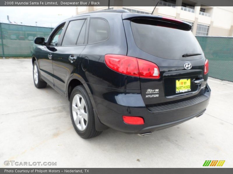 Deepwater Blue / Black 2008 Hyundai Santa Fe Limited