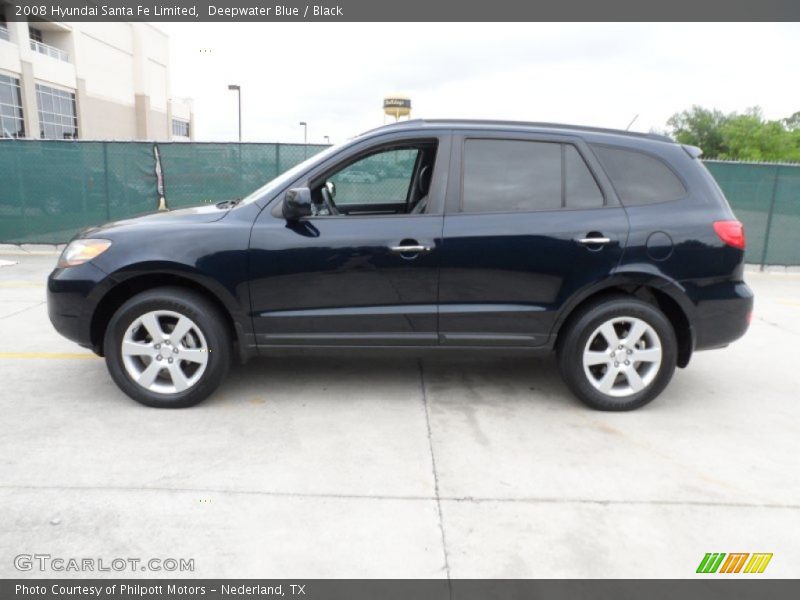 Deepwater Blue / Black 2008 Hyundai Santa Fe Limited