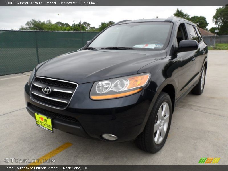 Deepwater Blue / Black 2008 Hyundai Santa Fe Limited