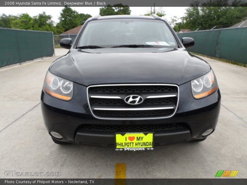 Deepwater Blue / Black 2008 Hyundai Santa Fe Limited