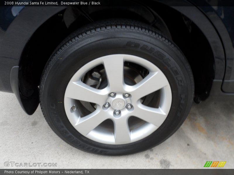 Deepwater Blue / Black 2008 Hyundai Santa Fe Limited