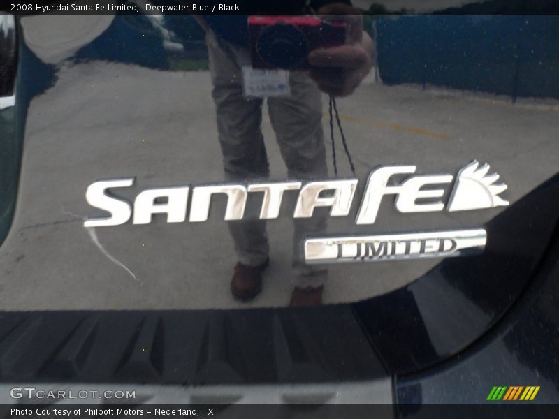 Deepwater Blue / Black 2008 Hyundai Santa Fe Limited