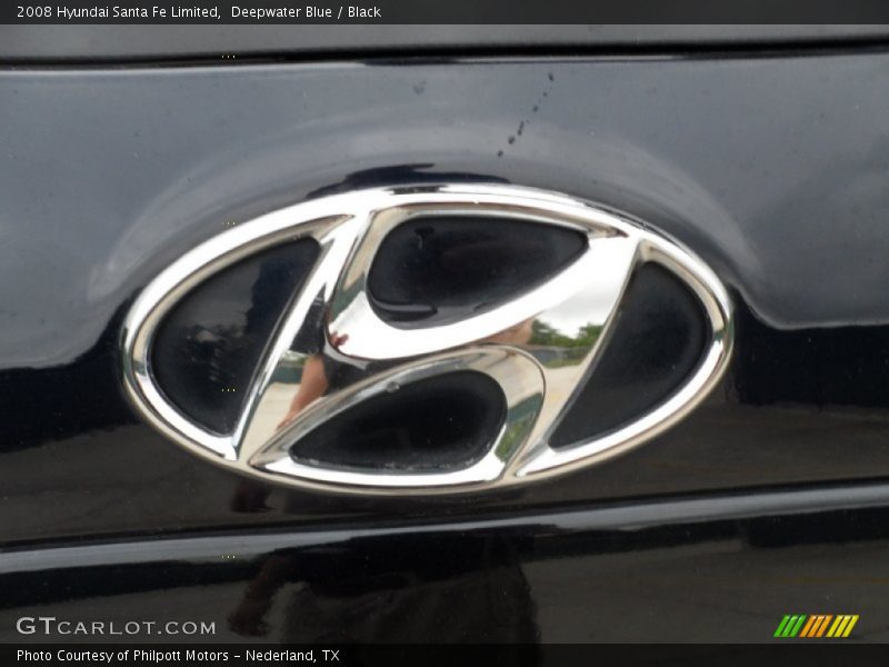 Deepwater Blue / Black 2008 Hyundai Santa Fe Limited