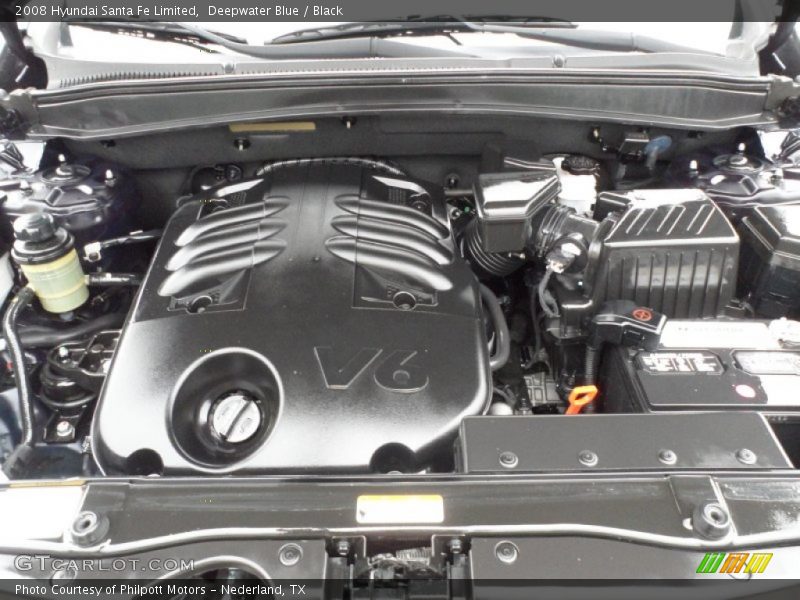 Deepwater Blue / Black 2008 Hyundai Santa Fe Limited