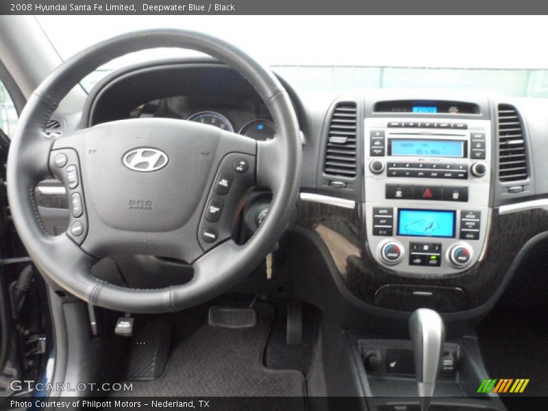 Deepwater Blue / Black 2008 Hyundai Santa Fe Limited