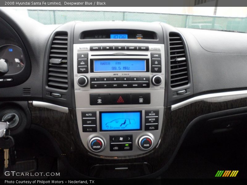 Deepwater Blue / Black 2008 Hyundai Santa Fe Limited