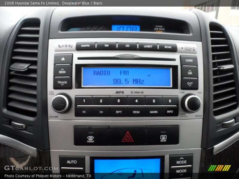 Deepwater Blue / Black 2008 Hyundai Santa Fe Limited