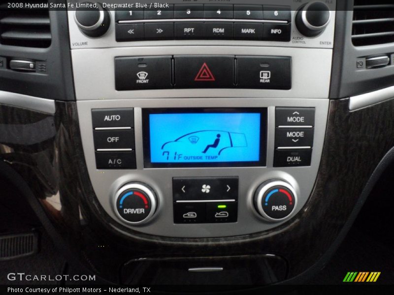 Deepwater Blue / Black 2008 Hyundai Santa Fe Limited