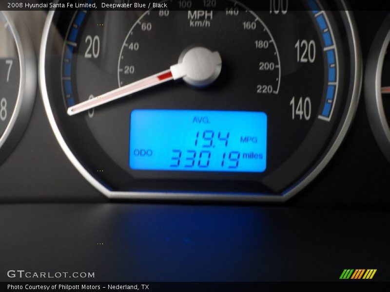 Deepwater Blue / Black 2008 Hyundai Santa Fe Limited