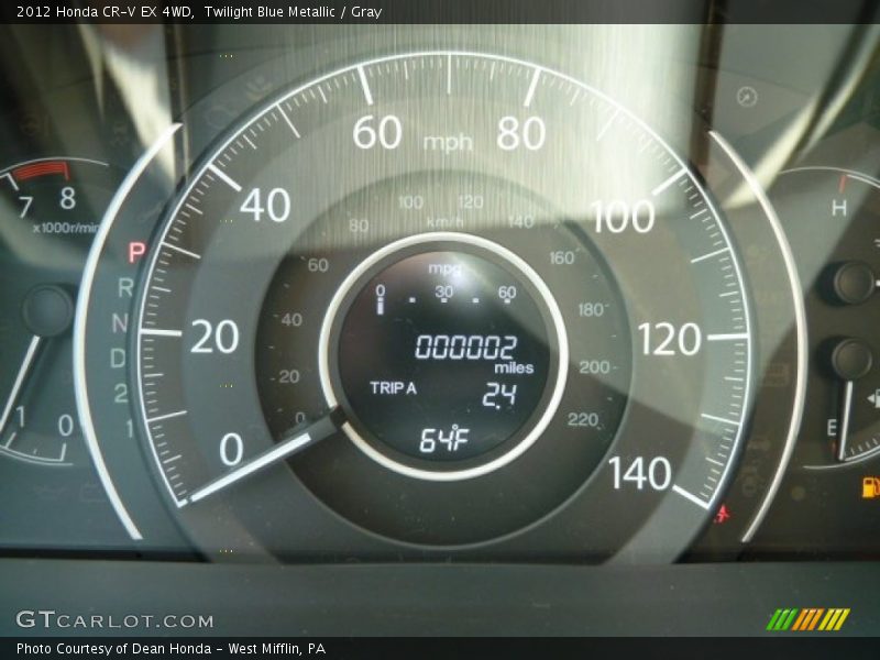 Twilight Blue Metallic / Gray 2012 Honda CR-V EX 4WD