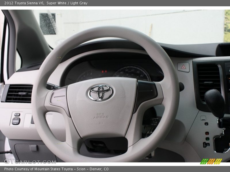 Super White / Light Gray 2012 Toyota Sienna V6