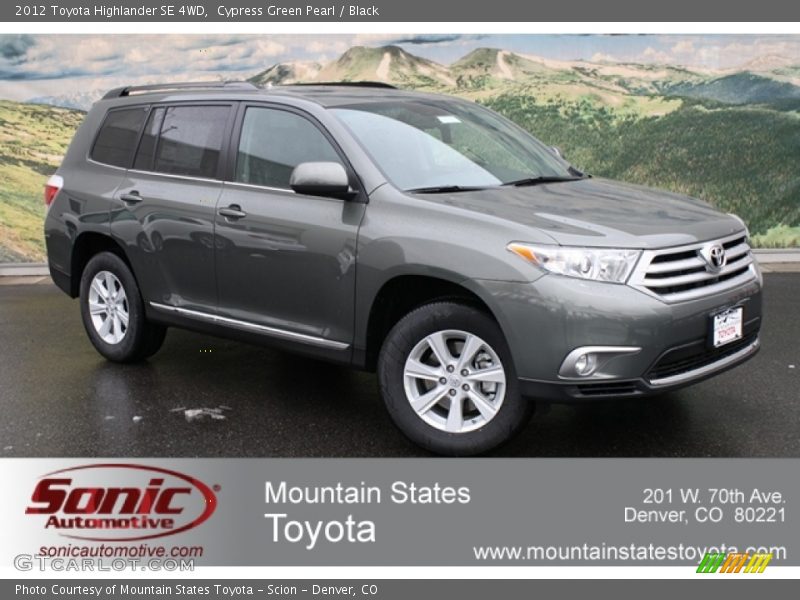 Cypress Green Pearl / Black 2012 Toyota Highlander SE 4WD