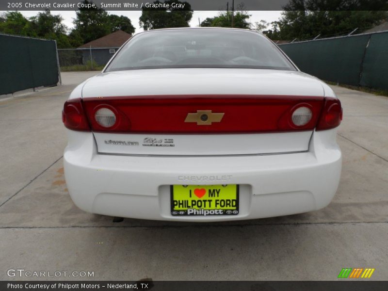 Summit White / Graphite Gray 2005 Chevrolet Cavalier Coupe