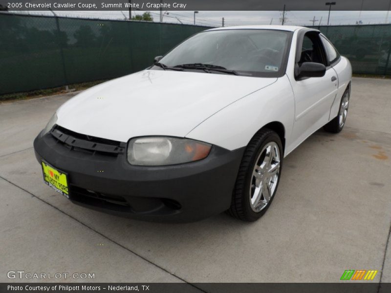 Summit White / Graphite Gray 2005 Chevrolet Cavalier Coupe