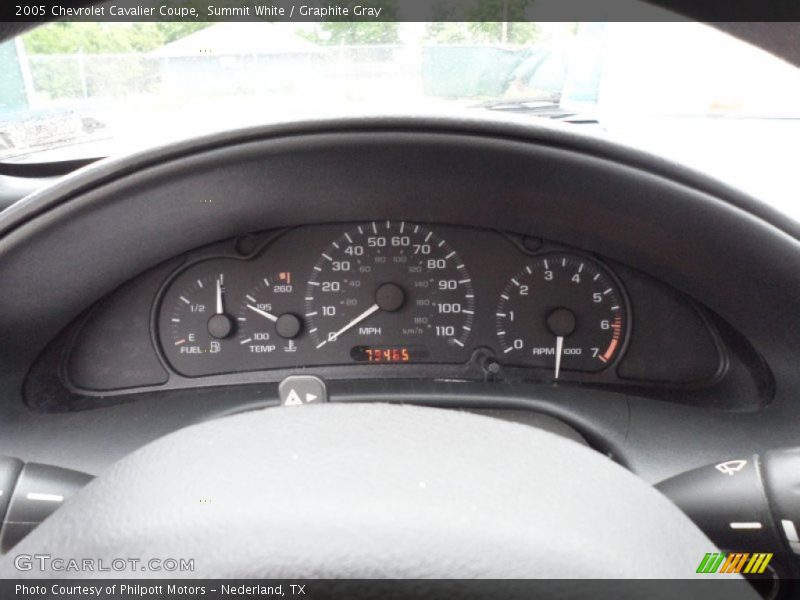 Summit White / Graphite Gray 2005 Chevrolet Cavalier Coupe