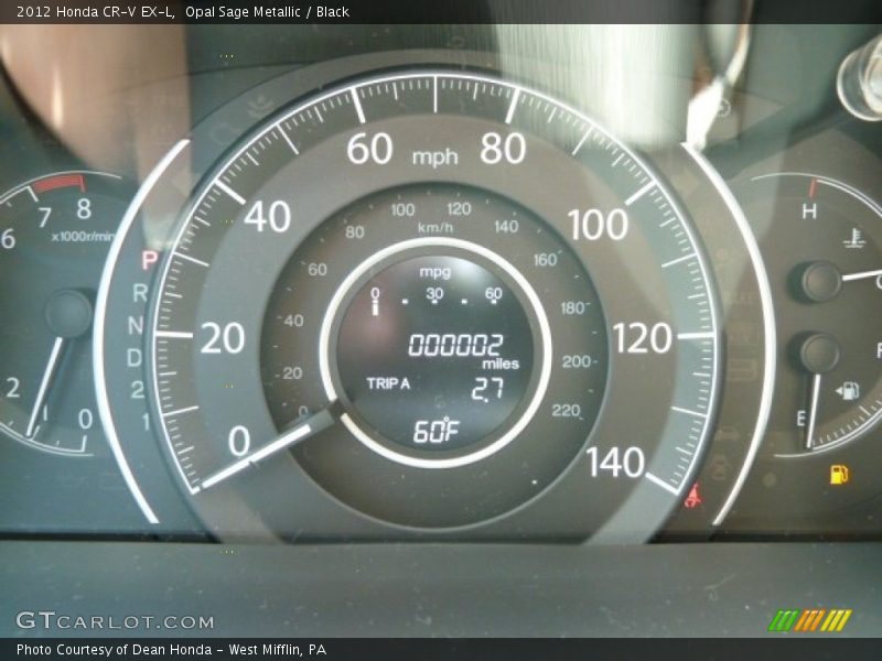 Opal Sage Metallic / Black 2012 Honda CR-V EX-L