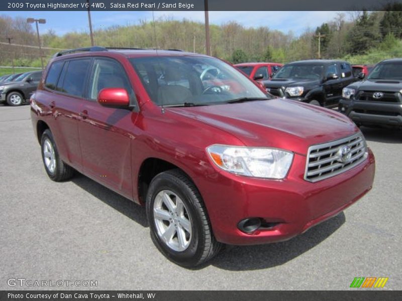 Salsa Red Pearl / Sand Beige 2009 Toyota Highlander V6 4WD