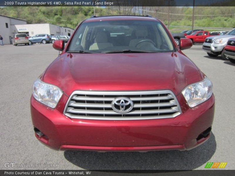 Salsa Red Pearl / Sand Beige 2009 Toyota Highlander V6 4WD