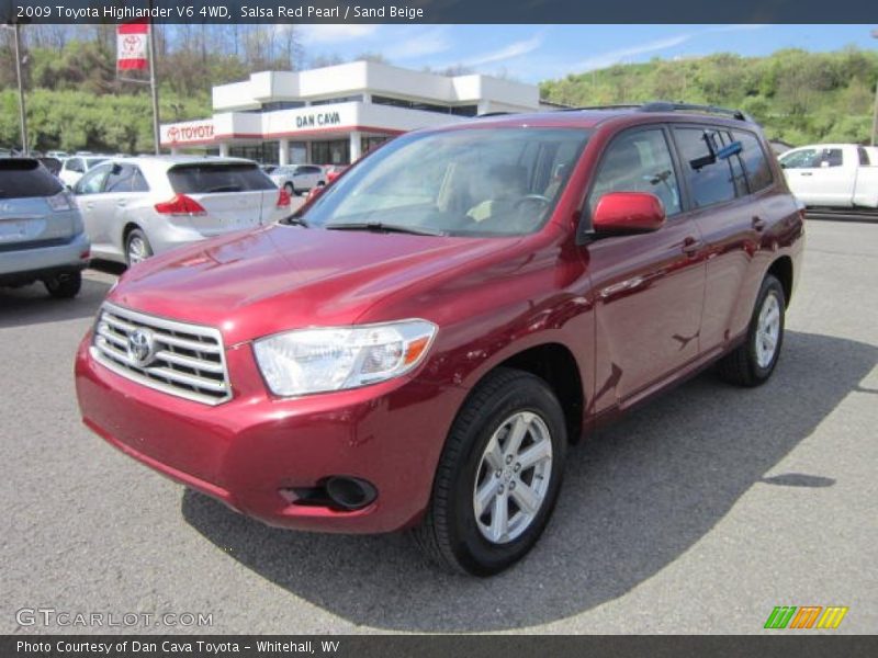 Salsa Red Pearl / Sand Beige 2009 Toyota Highlander V6 4WD