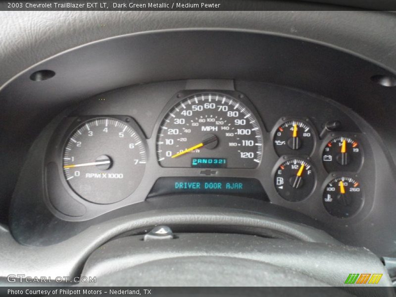 Dark Green Metallic / Medium Pewter 2003 Chevrolet TrailBlazer EXT LT