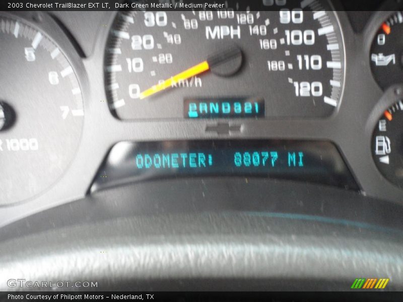 Dark Green Metallic / Medium Pewter 2003 Chevrolet TrailBlazer EXT LT