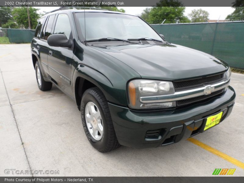 Forest Green Metallic / Medium Oak 2002 Chevrolet TrailBlazer LS