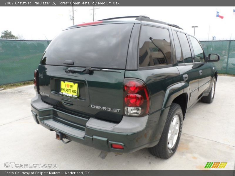 Forest Green Metallic / Medium Oak 2002 Chevrolet TrailBlazer LS