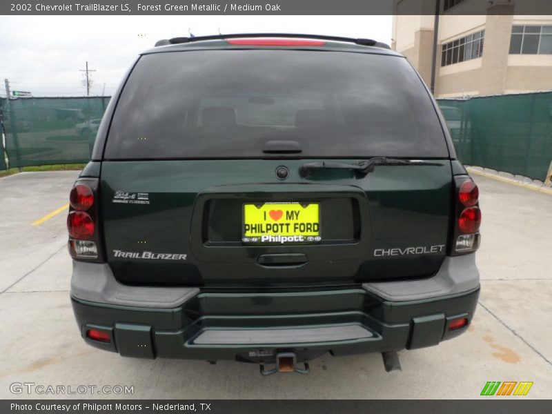 Forest Green Metallic / Medium Oak 2002 Chevrolet TrailBlazer LS