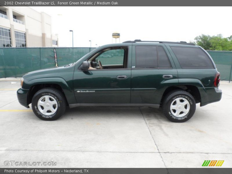 Forest Green Metallic / Medium Oak 2002 Chevrolet TrailBlazer LS