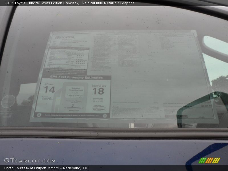 Nautical Blue Metallic / Graphite 2012 Toyota Tundra Texas Edition CrewMax