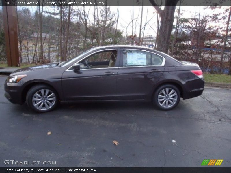 Dark Amber Metallic / Ivory 2012 Honda Accord EX Sedan