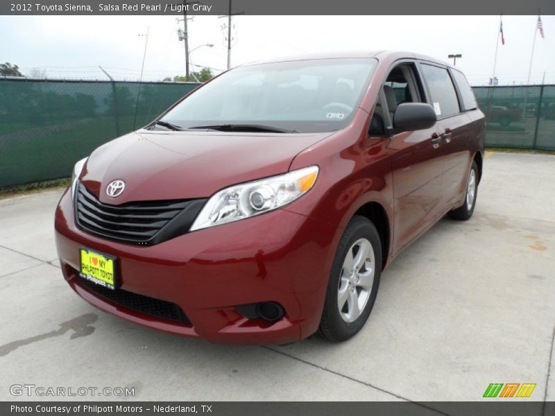 Salsa Red Pearl / Light Gray 2012 Toyota Sienna