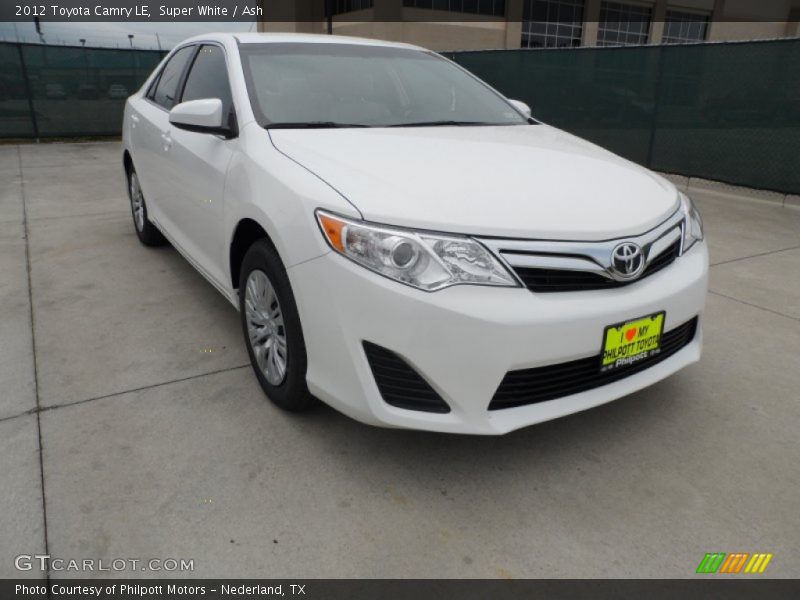 Super White / Ash 2012 Toyota Camry LE