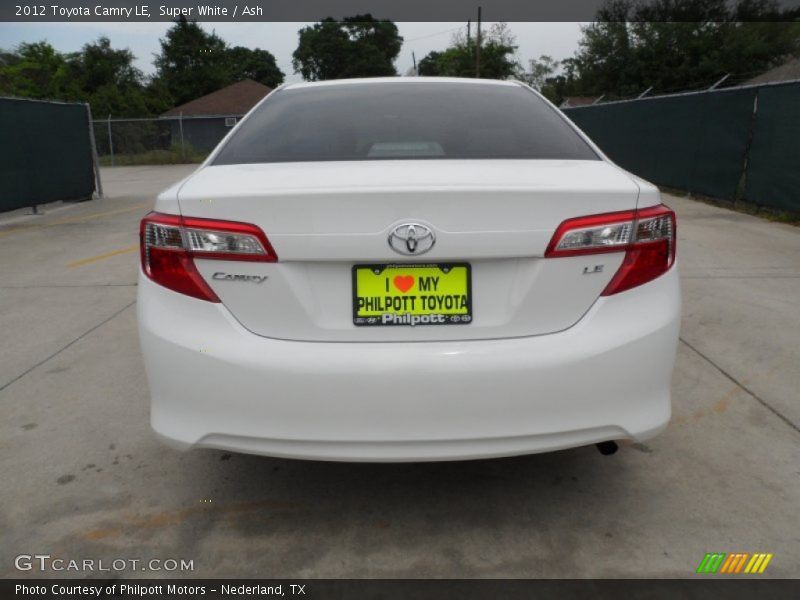 Super White / Ash 2012 Toyota Camry LE