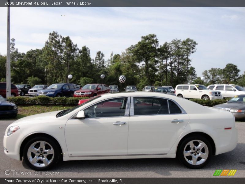 White / Ebony 2008 Chevrolet Malibu LT Sedan