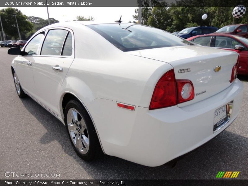 White / Ebony 2008 Chevrolet Malibu LT Sedan